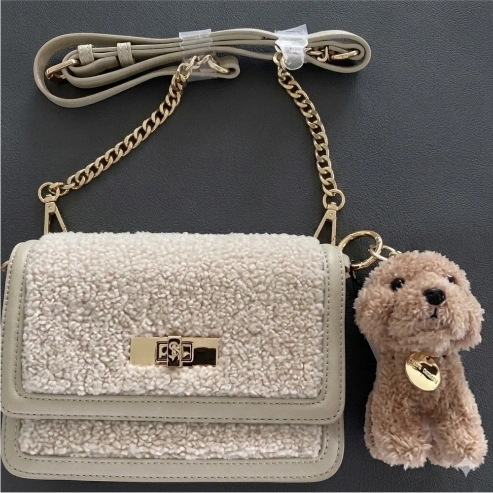 NWOT Steve Madden BNora Sherpa Box Crossbody Bag - Picture 2 of 5